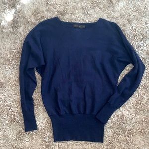 Navy Blue Boat Neck Sweater